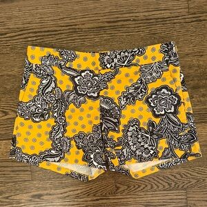Express Yellow and Black Floral Shorts